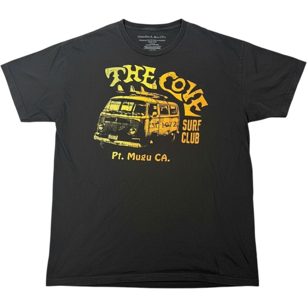 Gordon & Smith Graphic T-Shirt Mens XL Black The Cove Surf Club Pt Mugu CA Van